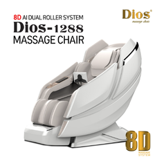 Kahuna Chairs-Dios Massage Chair 8D AI Dual Air Tech Touch Roller SL-track with Brain Relaxation Program Dios-1288 Beige